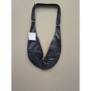 Sash Bag Crossbody BRAND NEW Reversable Black Cognac Vegan Leather Travel Purse